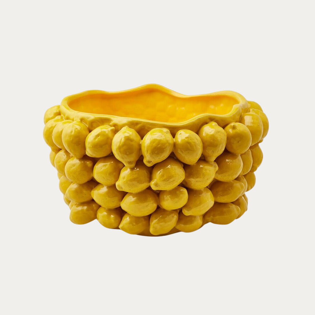 Jarra CHAKRA LIMONI Yellow em cerâmica com motivo de limões