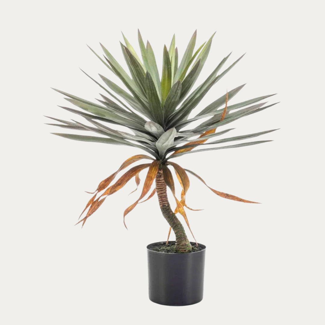Planta artificial Yucca 75 cm em vaso decorativo