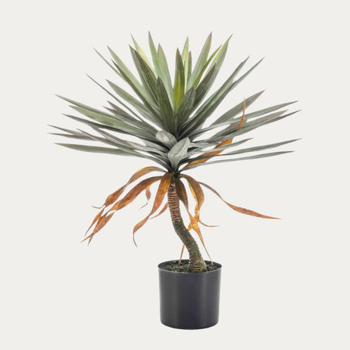 Planta artificial Yucca 75 cm em vaso decorativo