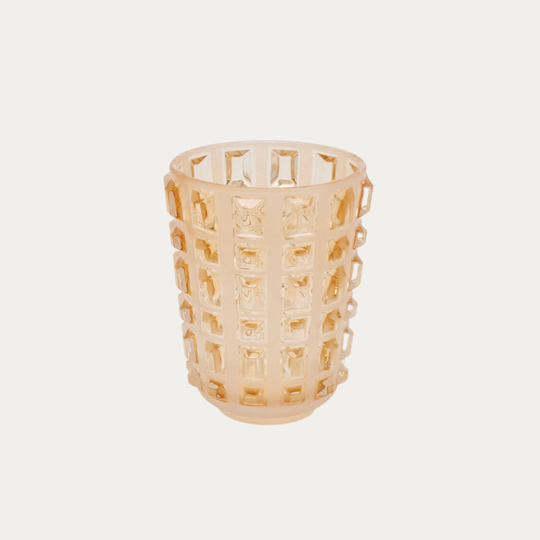 Jarra GEMME Amber em vidro âmbar com textura facetada
