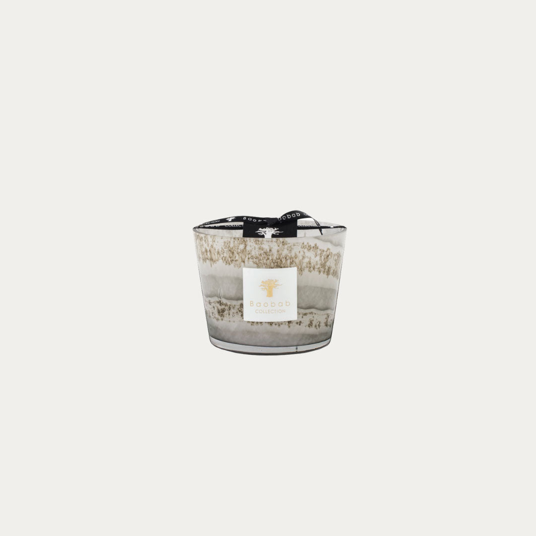 Vela perfumada SAND ATACAMA em recipiente cor areia