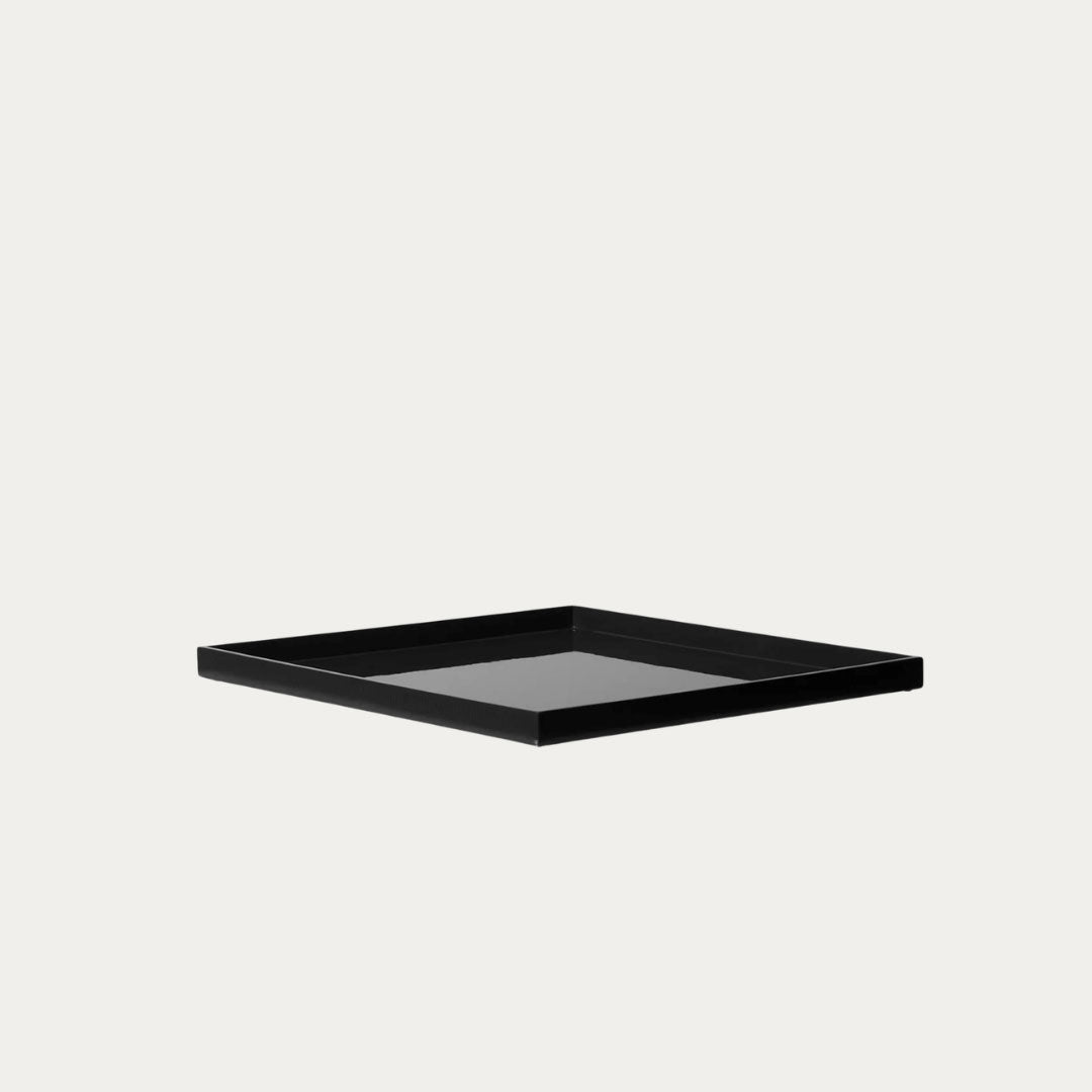 Tabuleiro de Laca Quadrado 33x33 cm branco e preto