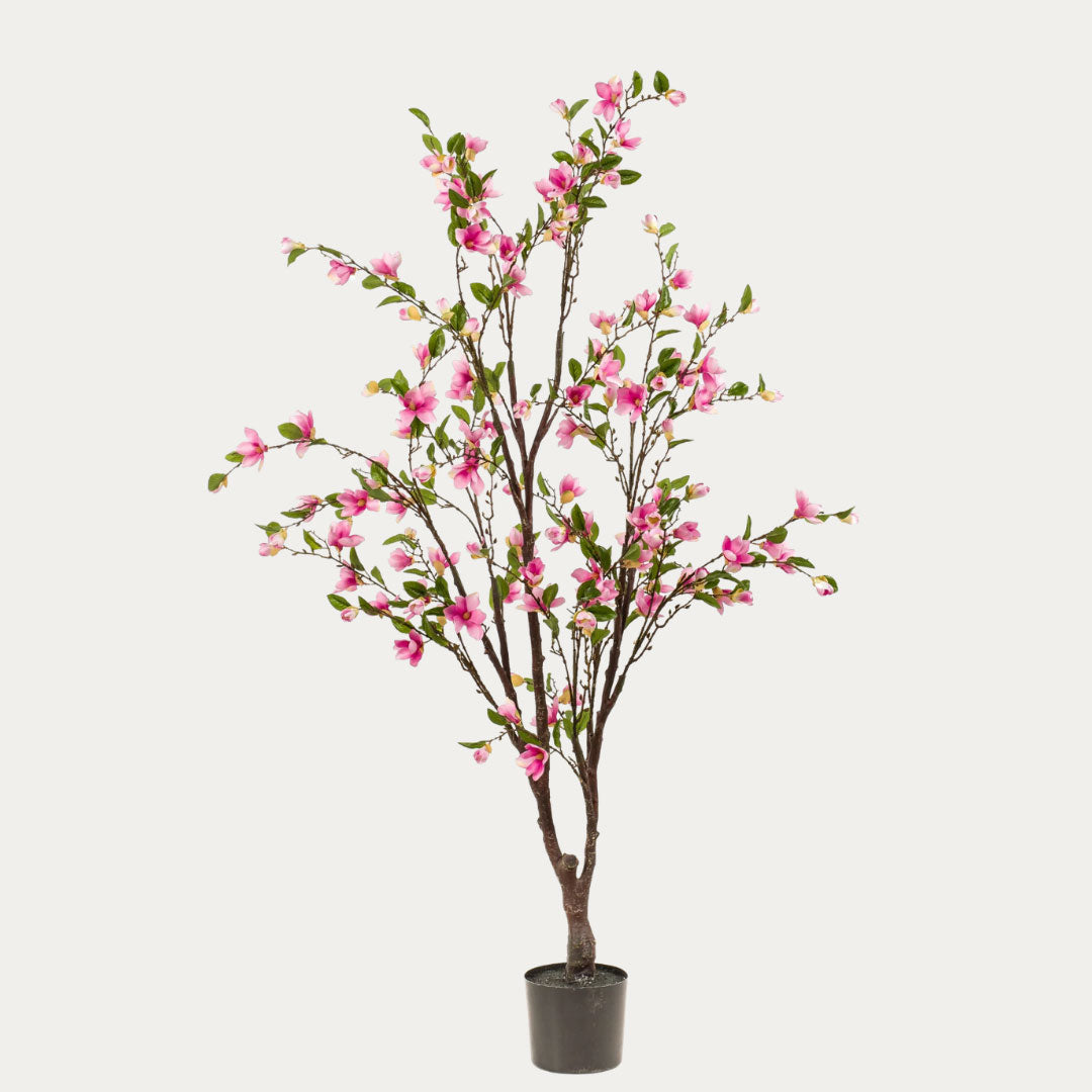 Árvore artificial Magnólia rosa 170cm em flor