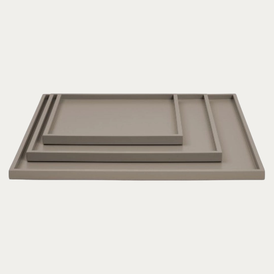Trio de Tabuleiros Decorativos em Laca MATT fawn, warm grey e dark chocolate