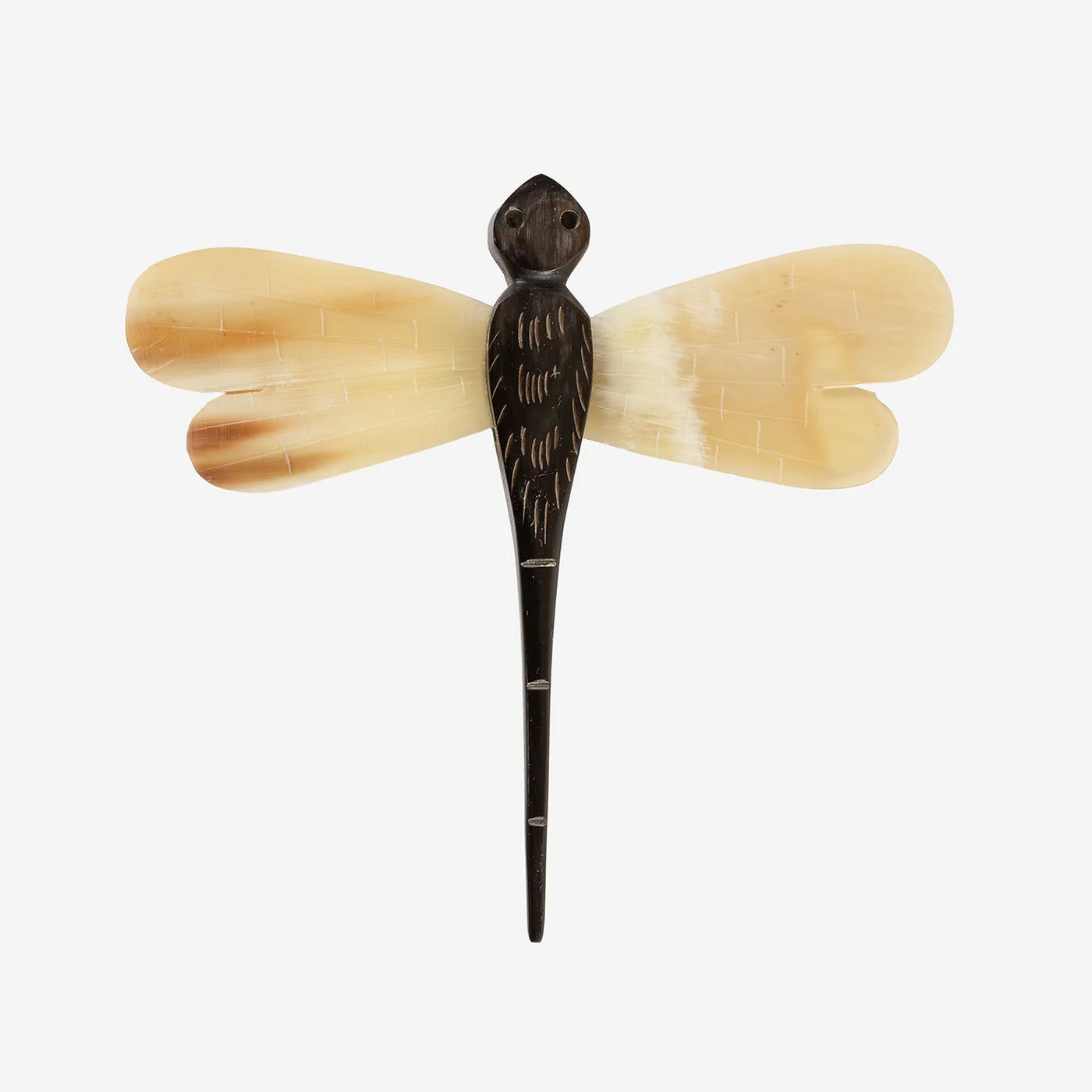 Libélula decorativa em metal com acabamento metálico
