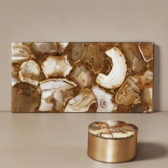Placa Decorativa AGAT em Metal black e golden – imagem 2