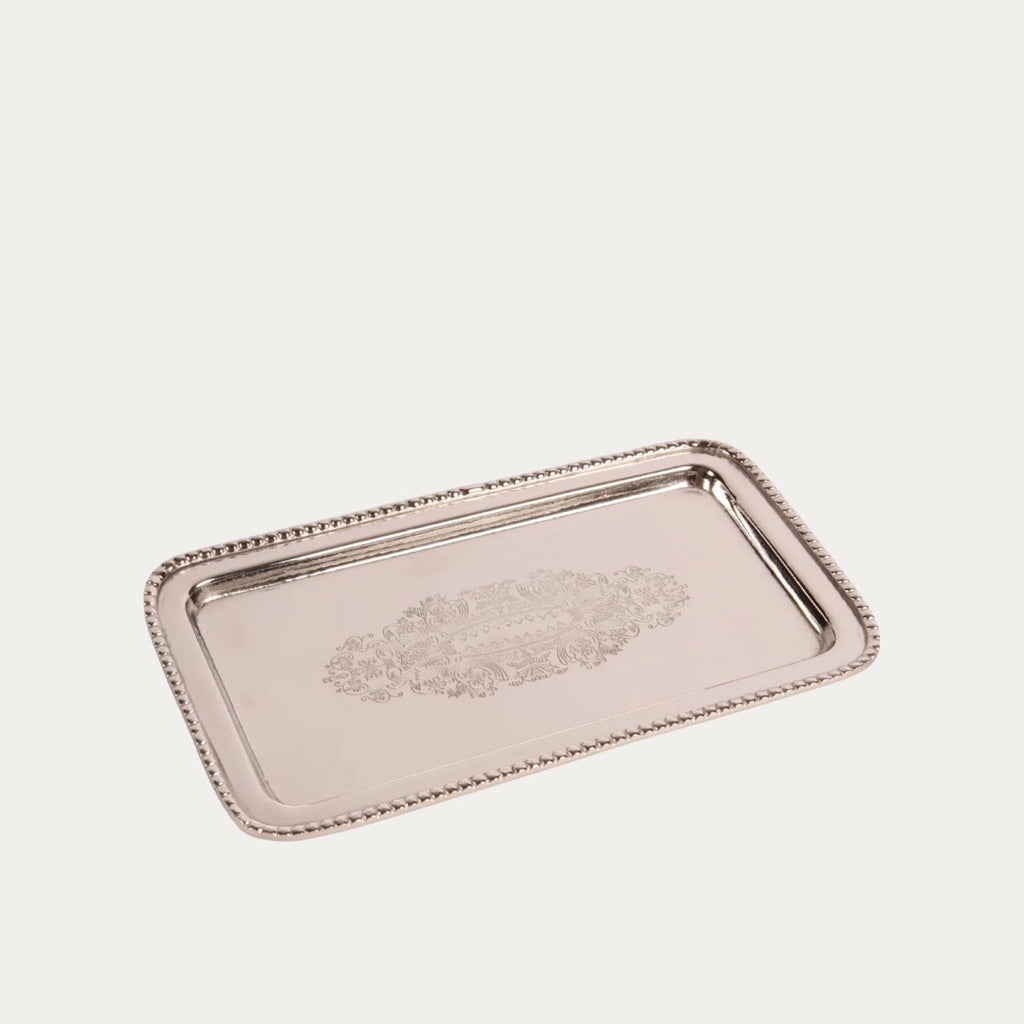 Tabuleiro Retangular 21 cm prata
