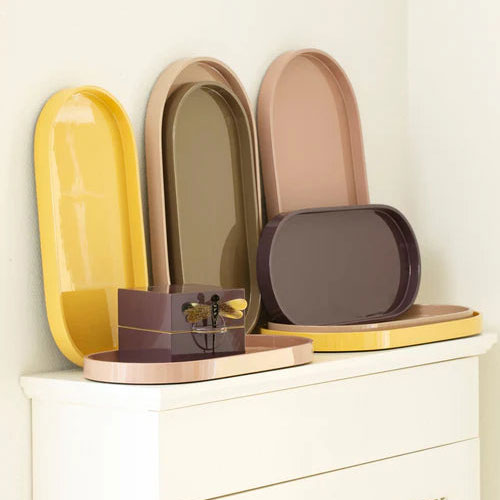 Tabuleiro de Laca Oval Grande terra – imagem 2