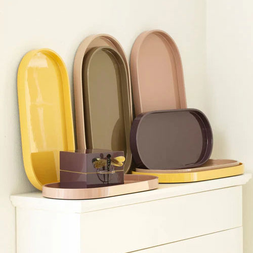Tabuleiro de Laca Oval Pequeno terra – imagem 2
