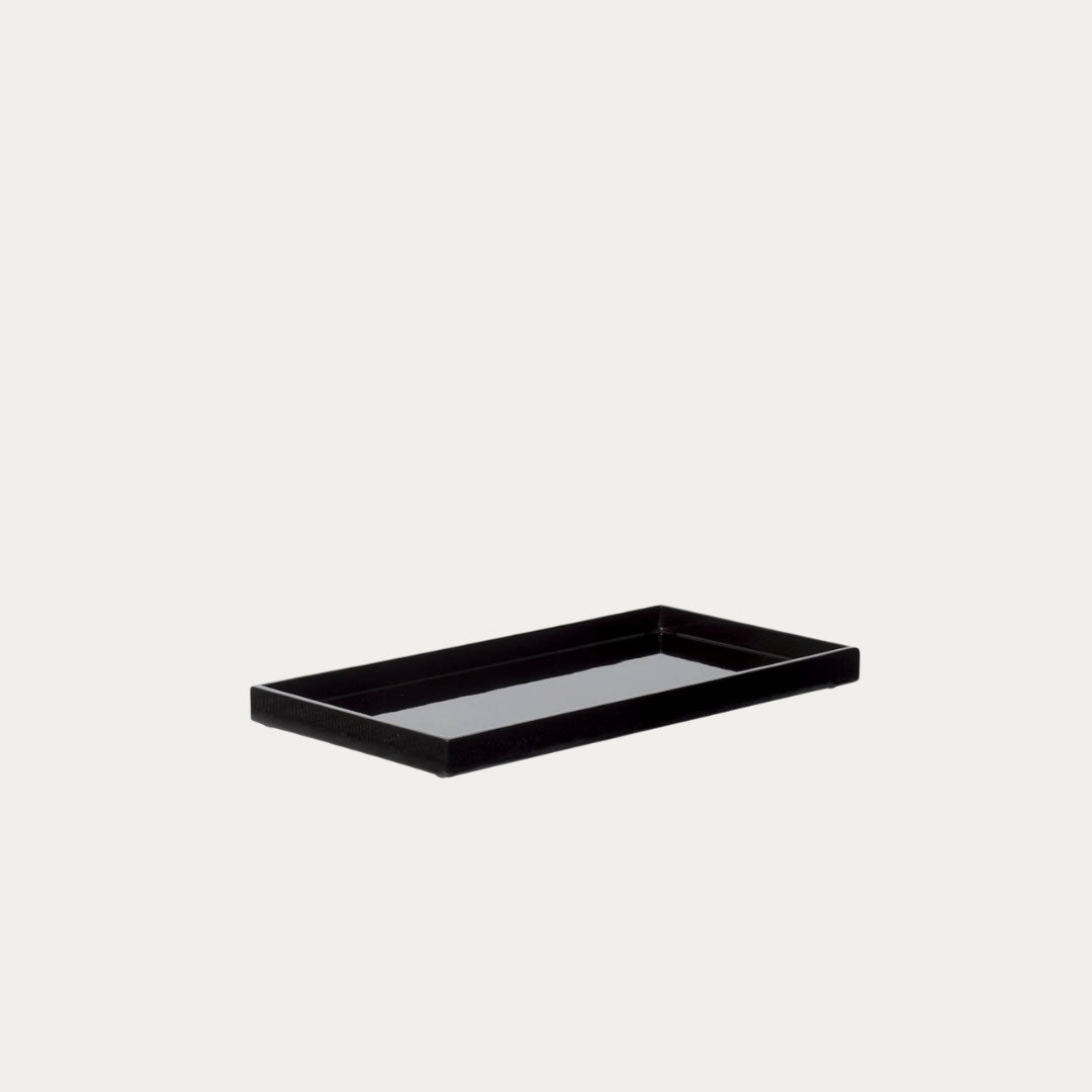 Tabuleiro de Laca Rectangular 32x16 cm bege, preto, paixao, branco e petroleo