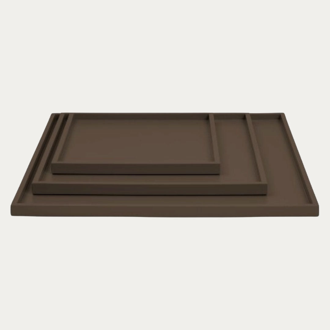 Trio de Tabuleiros Decorativos em Laca MATT fawn, warm grey e dark chocolate – imagem 2