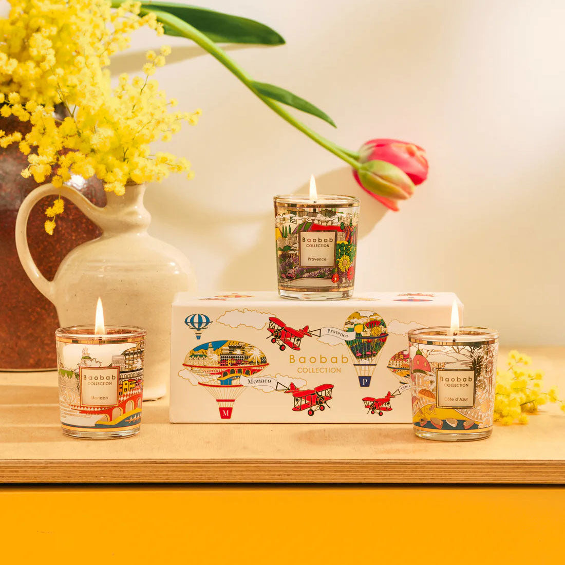 Trio de Velas Perfumadas PROVENCE-MÔNACO-COTE D'AZUR | Casa Medeiros Interiores