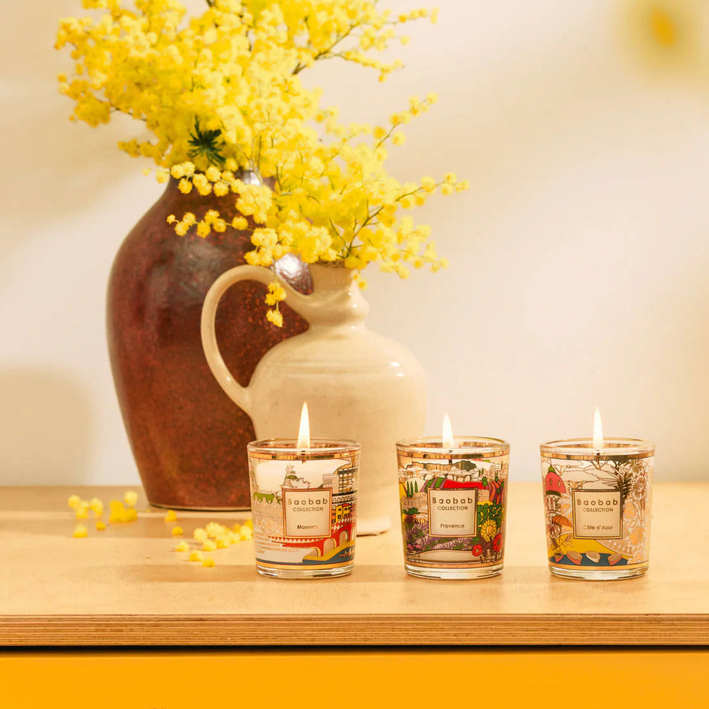 Trio de Velas Perfumadas PROVENCE-MÔNACO-COTE D'AZUR | Casa Medeiros Interiores