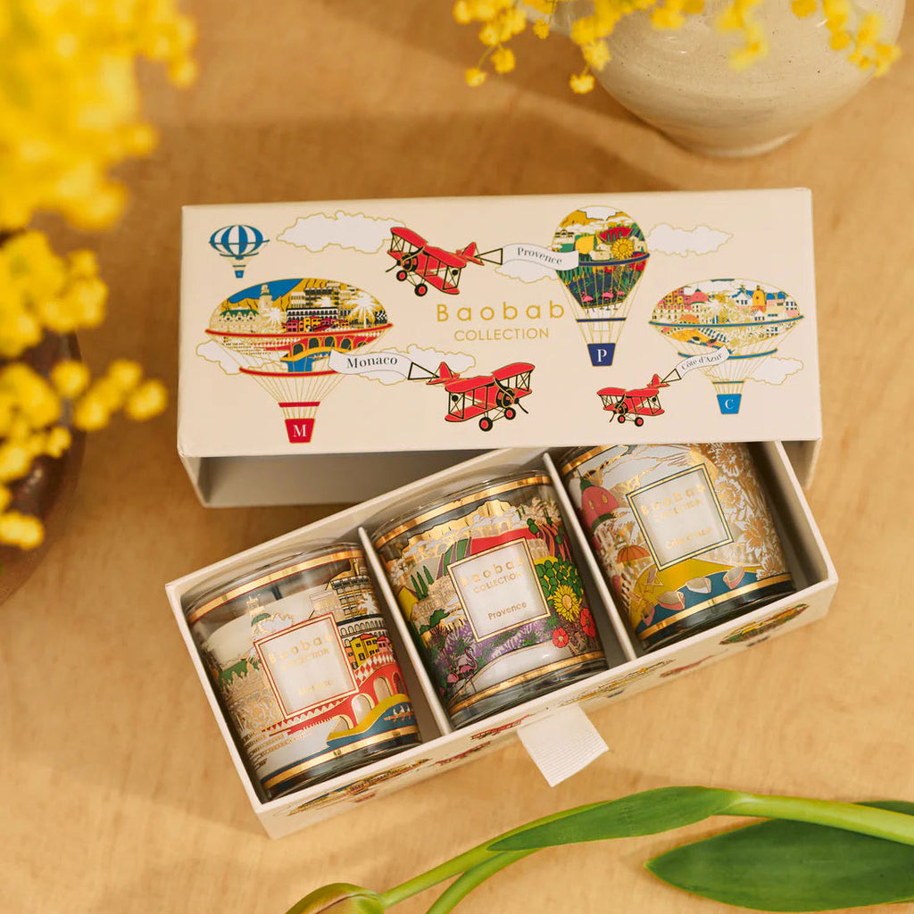 Trio de Velas Perfumadas PROVENCE-MÔNACO-COTE D'AZUR | Casa Medeiros Interiores