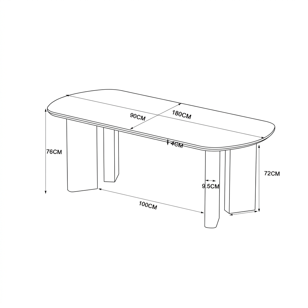 Mesa de Jantar DT-606 180, vista 1